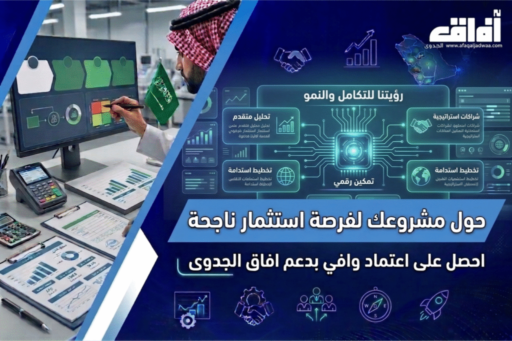 حوّل مشروعك لفُرصة استثمار ناجحة: احصل على اعتماد وافي بدعم آفاق الجدوى