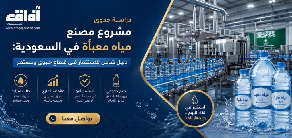 دراسة جدوى مشروع مصنع مياه معبأة في السعودية: دليل شامل للاستثمار في قطاع حيوي ومستقر