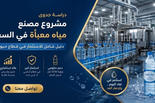 دراسة جدوى مشروع مصنع مياه معبأة في السعودية: دليل شامل للاستثمار في قطاع حيوي ومستقر