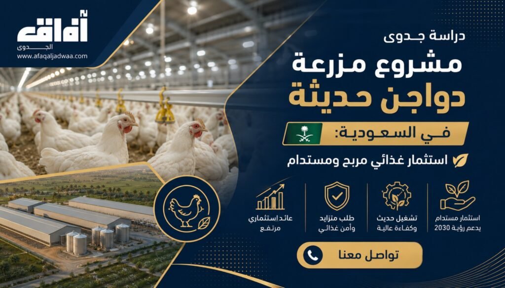 دراسة جدوى مشروع مزرعة دواجن حديثة في السعودية: استثمار غذائي مربح ومستدام
