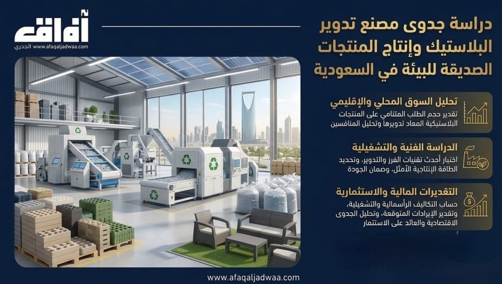 دراسة جدوى مصنع تدوير البلاستيك وإنتاج المنتجات الصديقة للبيئة في السعودية