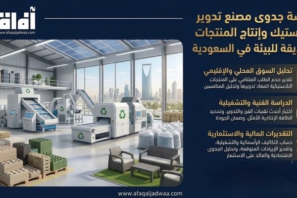 دراسة جدوى مصنع تدوير البلاستيك وإنتاج المنتجات الصديقة للبيئة في السعودية